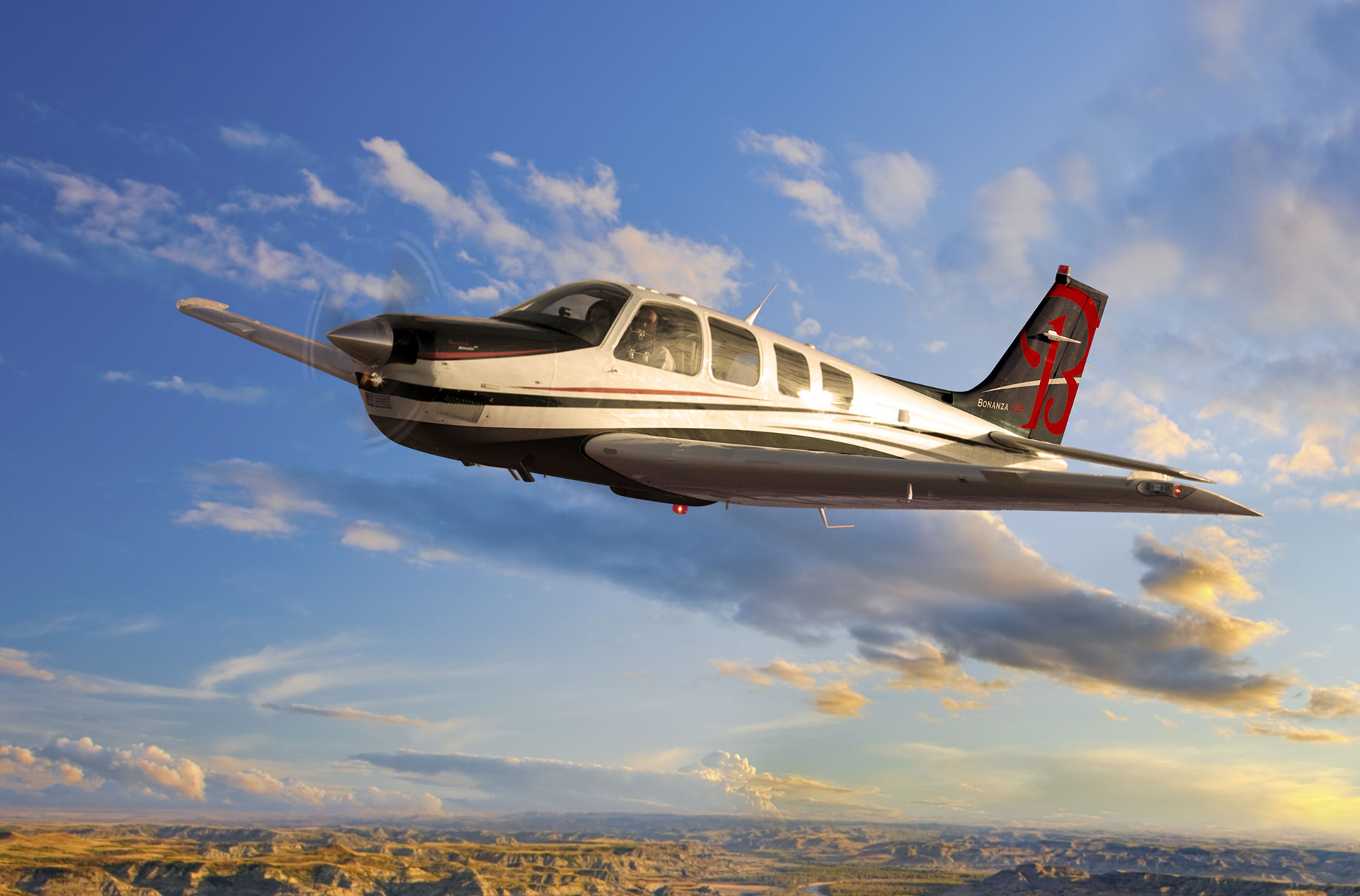 Beechcraft Bonanza G36 in flight