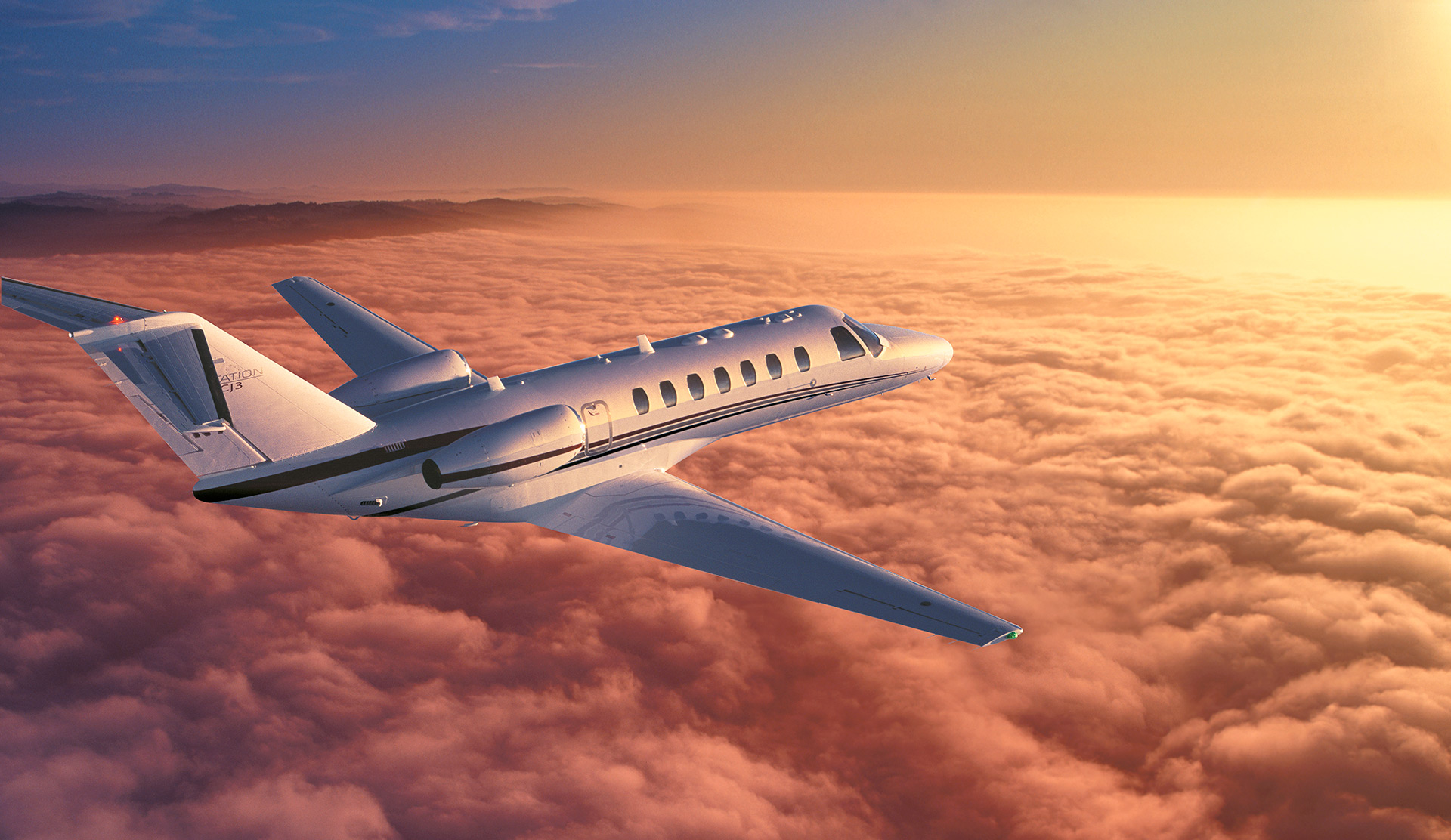 Cessna Citation at sunrise